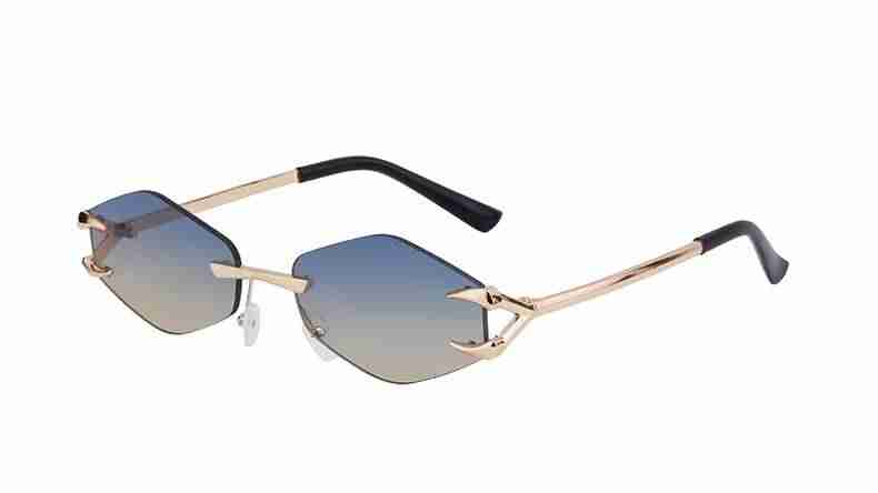AUGEN Frameless Diamond Lens Sunglasses for Women & Men – Claw Design Luxury Shades, Adjustable Nose Pads, Lightweight Metal Frame, Trendy Geometric UV400 Fashion Eyewear (M251-C6)