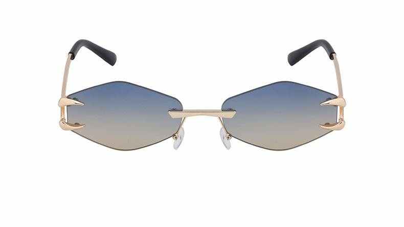 AUGEN Frameless Diamond Lens Sunglasses for Women & Men – Claw Design Luxury Shades, Adjustable Nose Pads, Lightweight Metal Frame, Trendy Geometric UV400 Fashion Eyewear (M251-C6)