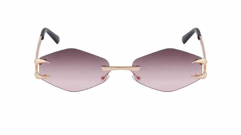 AUGEN Frameless Diamond Lens Sunglasses for Women & Men – Claw Design Luxury Shades, Adjustable Nose Pads, Lightweight Metal Frame, Trendy Geometric UV400 Fashion Eyewear (M251-C7)