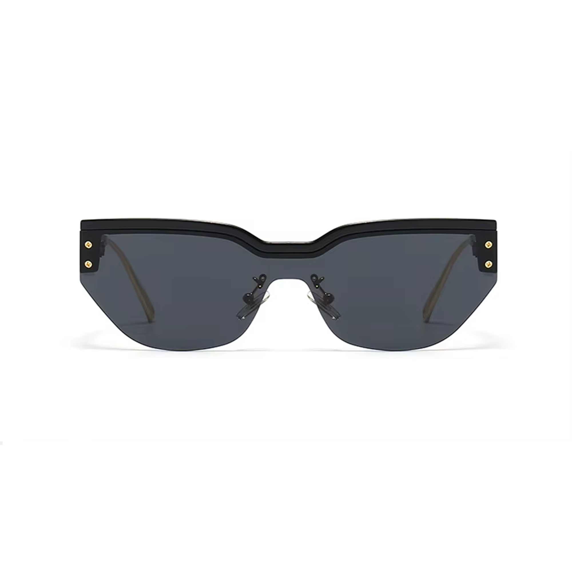 Augen Frameless Sunglasses for Women & Men – Trendy Oversized Shield Shades with Metal Arms, UV400 Protection, Lightweight Fashion Eyewear for Streetwear & Daily Style (M252-C1)
