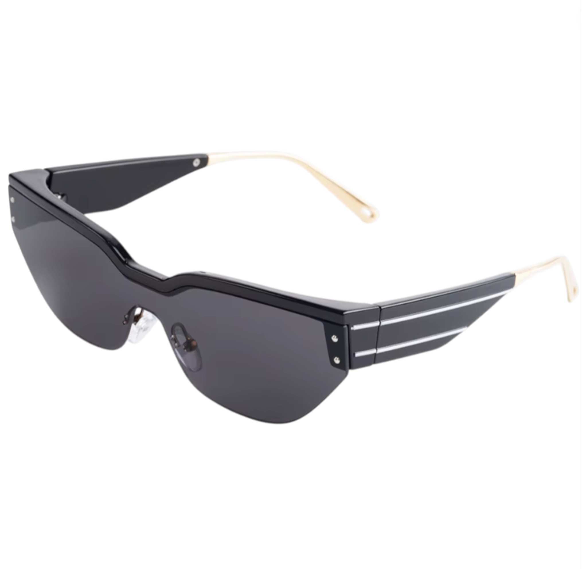 Augen Frameless Sunglasses for Women & Men – Trendy Oversized Shield Shades with Metal Arms, UV400 Protection, Lightweight Fashion Eyewear for Streetwear & Daily Style (M252-C1)