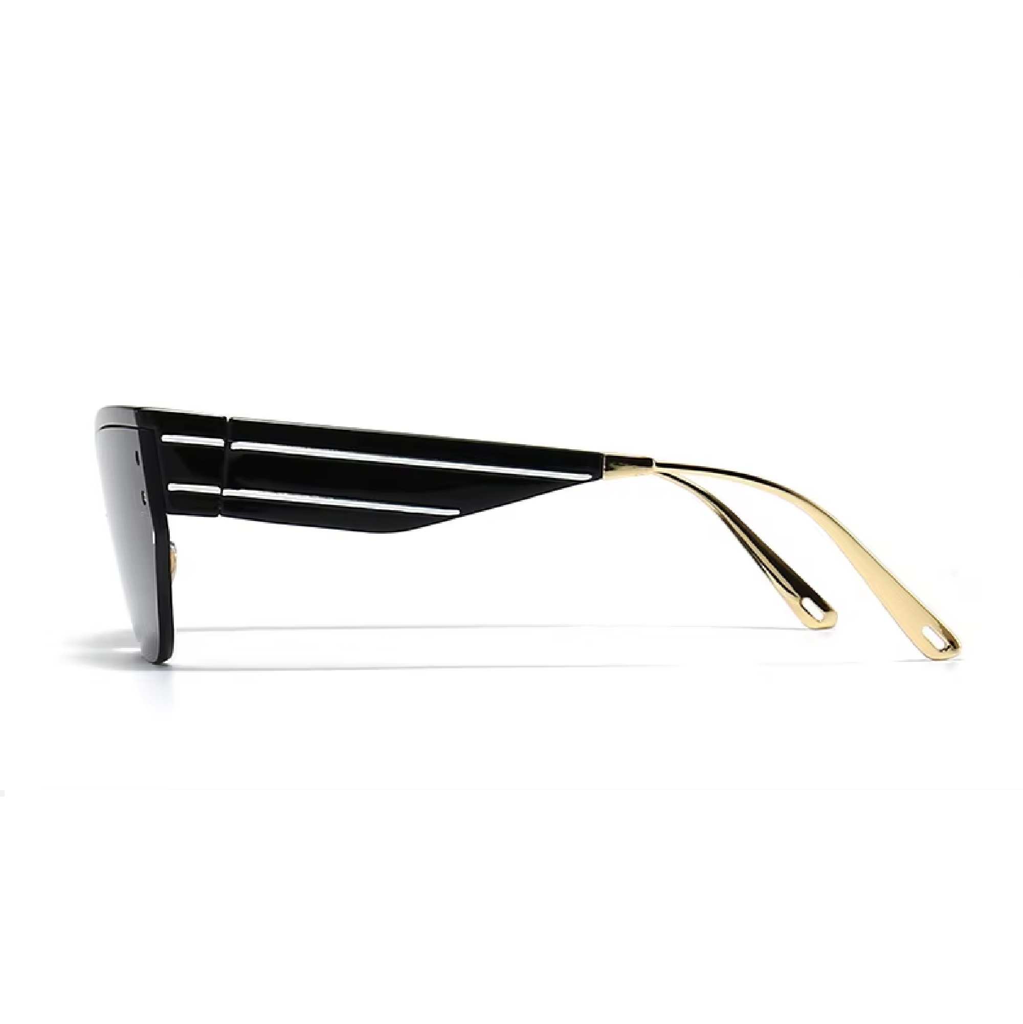 Augen Frameless Sunglasses for Women & Men – Trendy Oversized Shield Shades with Metal Arms, UV400 Protection, Lightweight Fashion Eyewear for Streetwear & Daily Style (M252-C1)