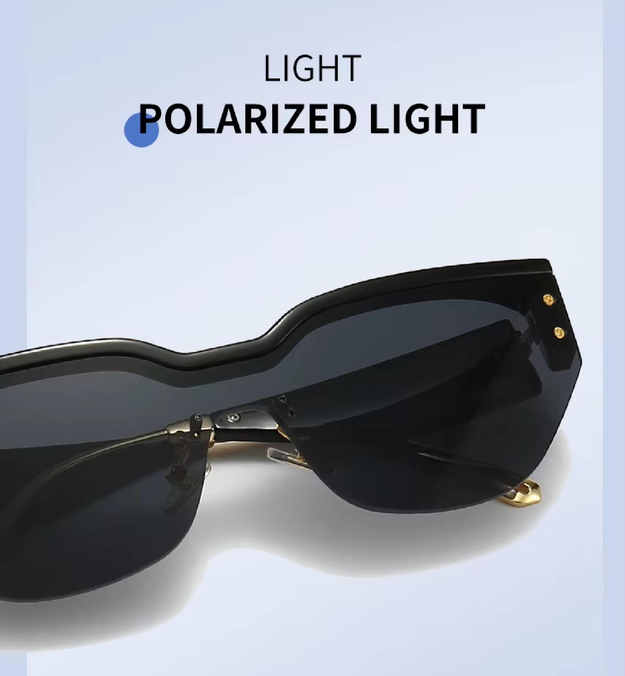 Augen Frameless Sunglasses for Women & Men – Trendy Oversized Shield Shades with Metal Arms, UV400 Protection, Lightweight Fashion Eyewear for Streetwear & Daily Style (M252-C2)