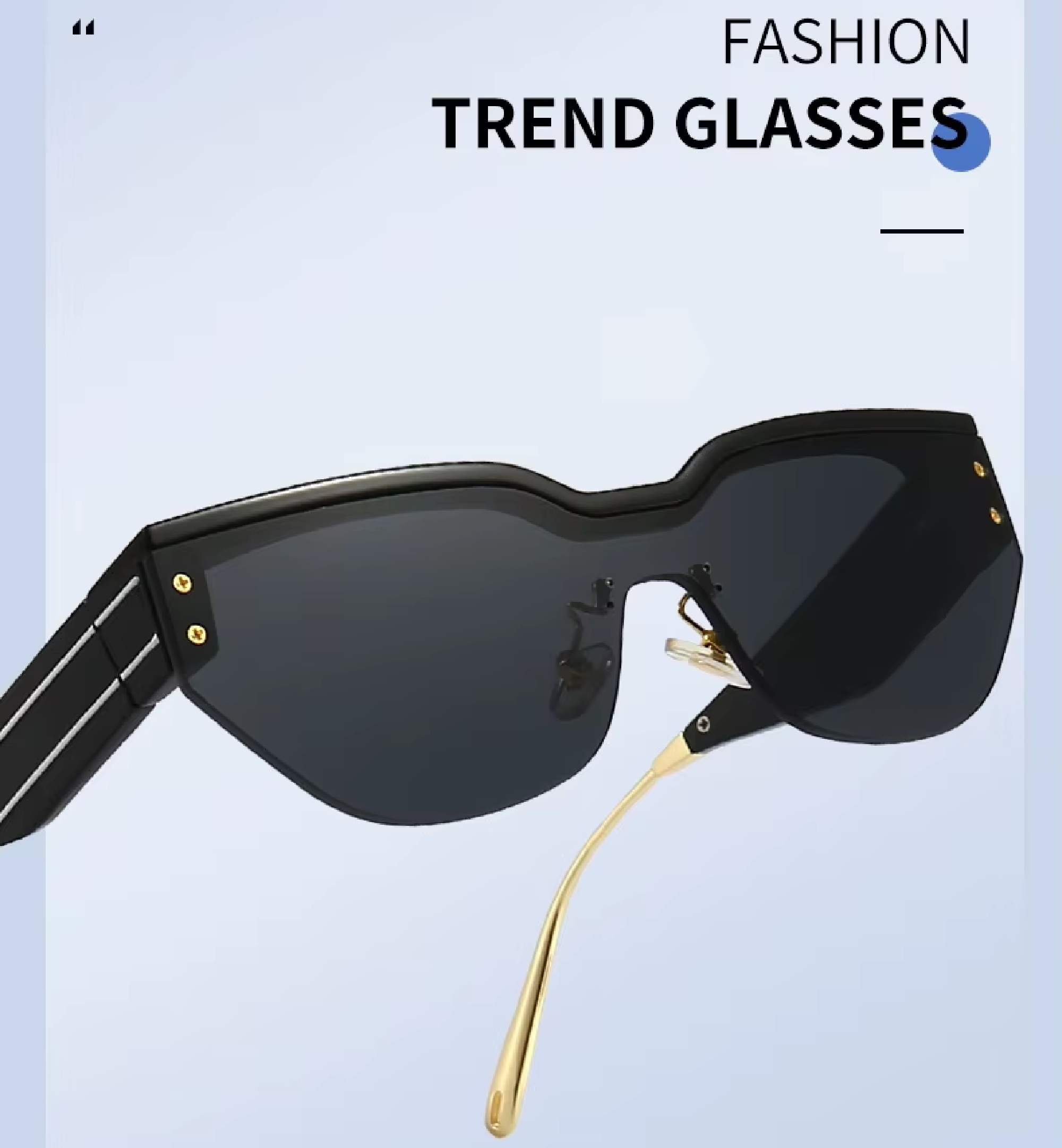 Augen Frameless Sunglasses for Women & Men – Trendy Oversized Shield Shades with Metal Arms, UV400 Protection, Lightweight Fashion Eyewear for Streetwear & Daily Style (M252-C2)