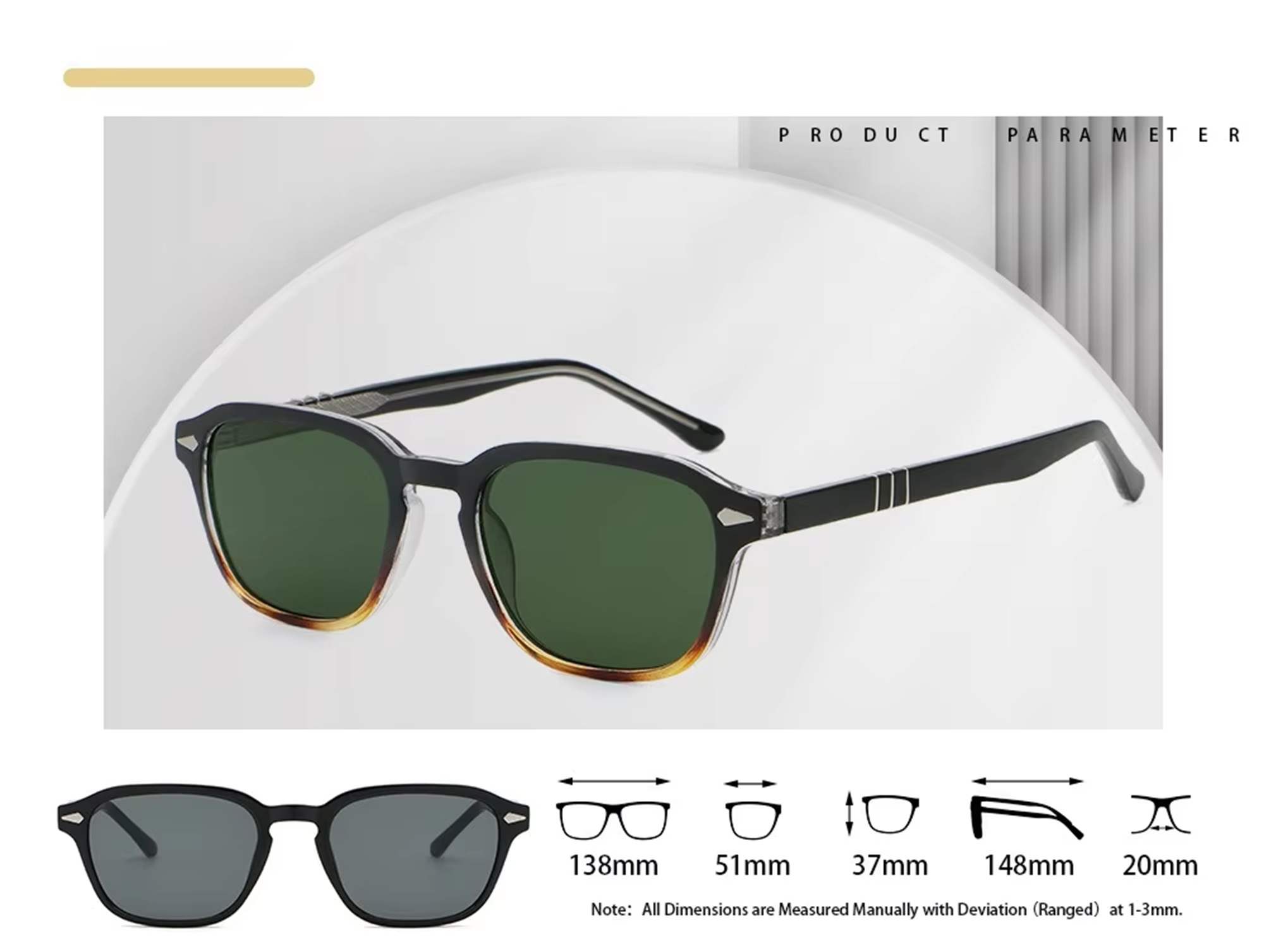 AUGEN Trendy Square Sunglasses for Men & Women | UV400 Stylish Shades | Lightweight PC+CP Frame with Comfort Fit  (M256-C5)