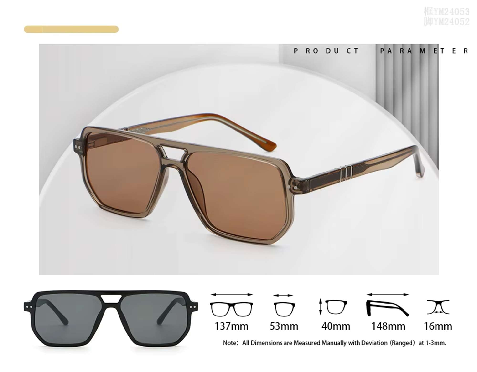 AUGEN Oversized Square Sunglasses for Men & Women | Bold Fashion Shades with UV400 Protection | Lightweight PC+CP Frame (M257-C1)