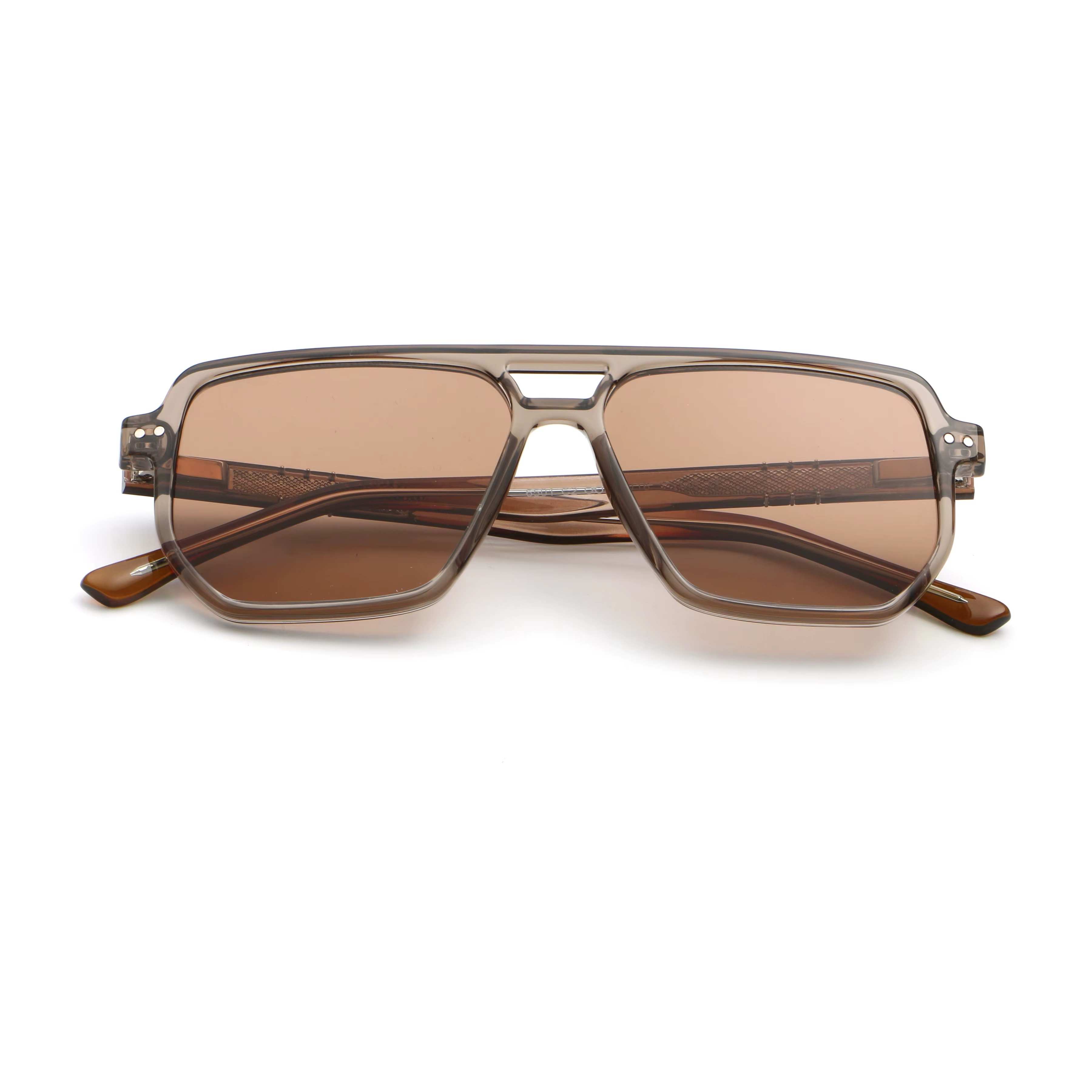 AUGEN Oversized Square Sunglasses for Men & Women | Bold Fashion Shades with UV400 Protection | Lightweight PC+CP Frame (M257-C2)