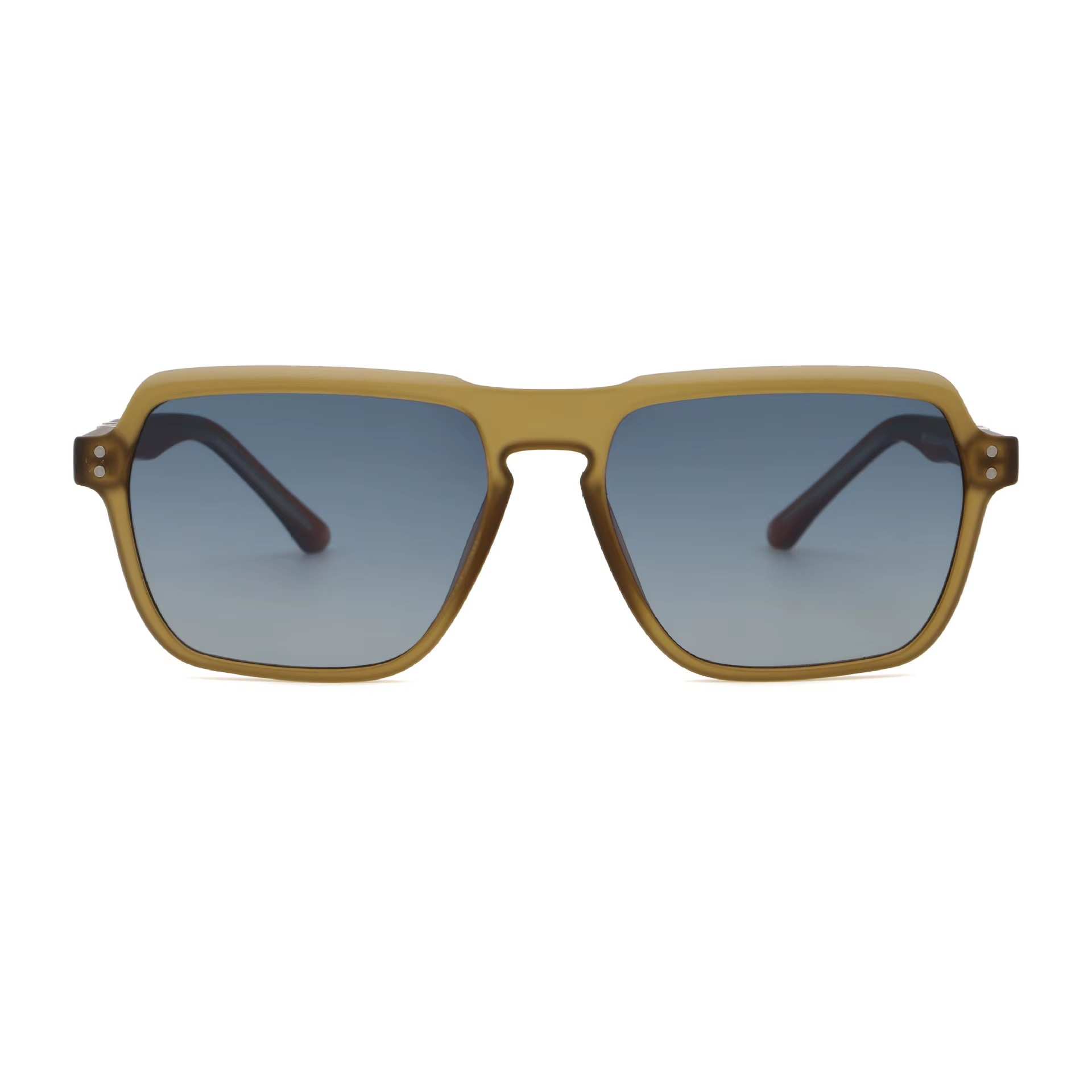 AUGEN Geometric Square Sunglasses for Men & Women | UV400 Protective Fashion Eyewear | Lightweight PC+CP Frame (M258-C3)