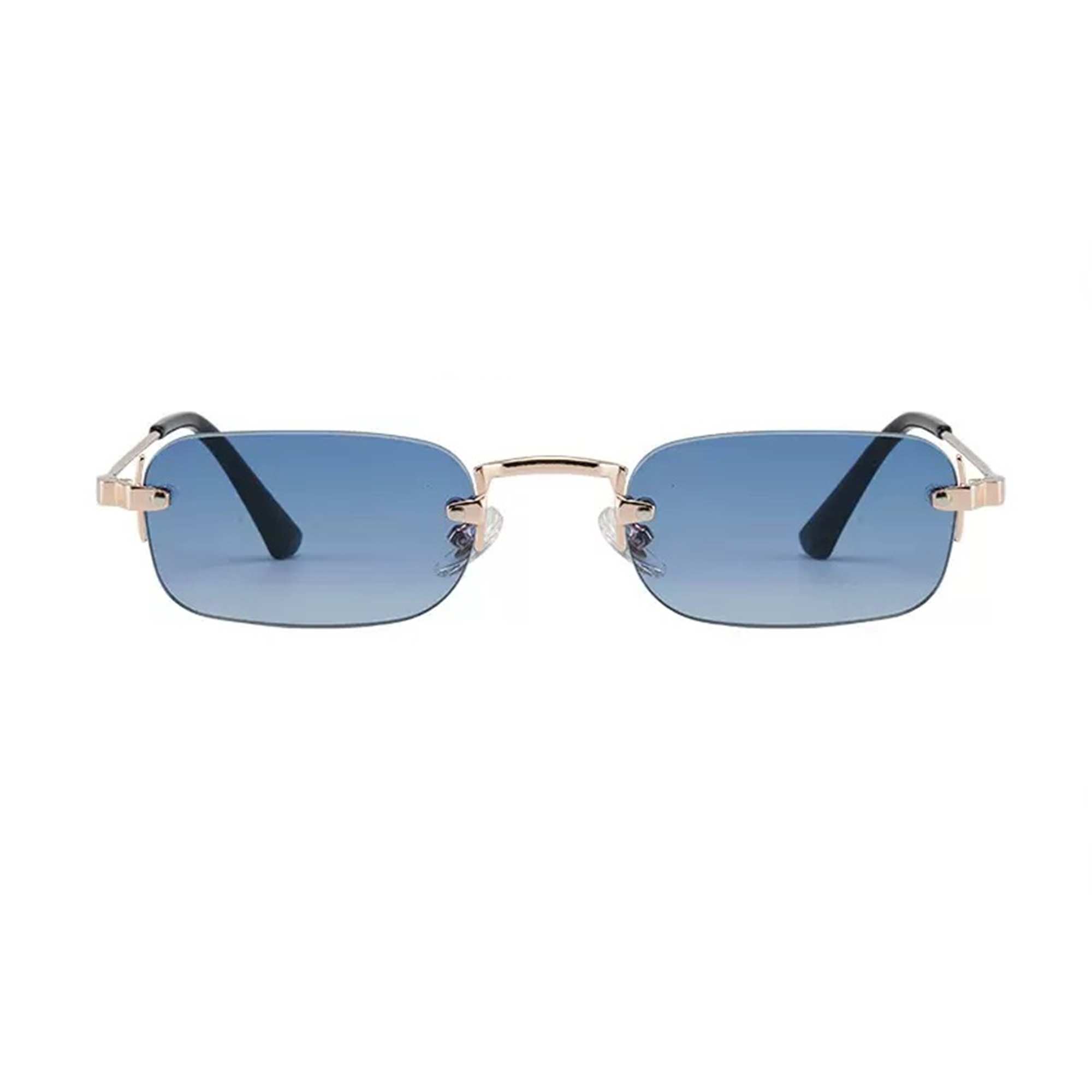 AUGEN Ultra-Light Rimless Rectangle Sunglasses for Men & Women | 24g Slim Metal Frame | UV400 Protective Eyewear (M259-C2)