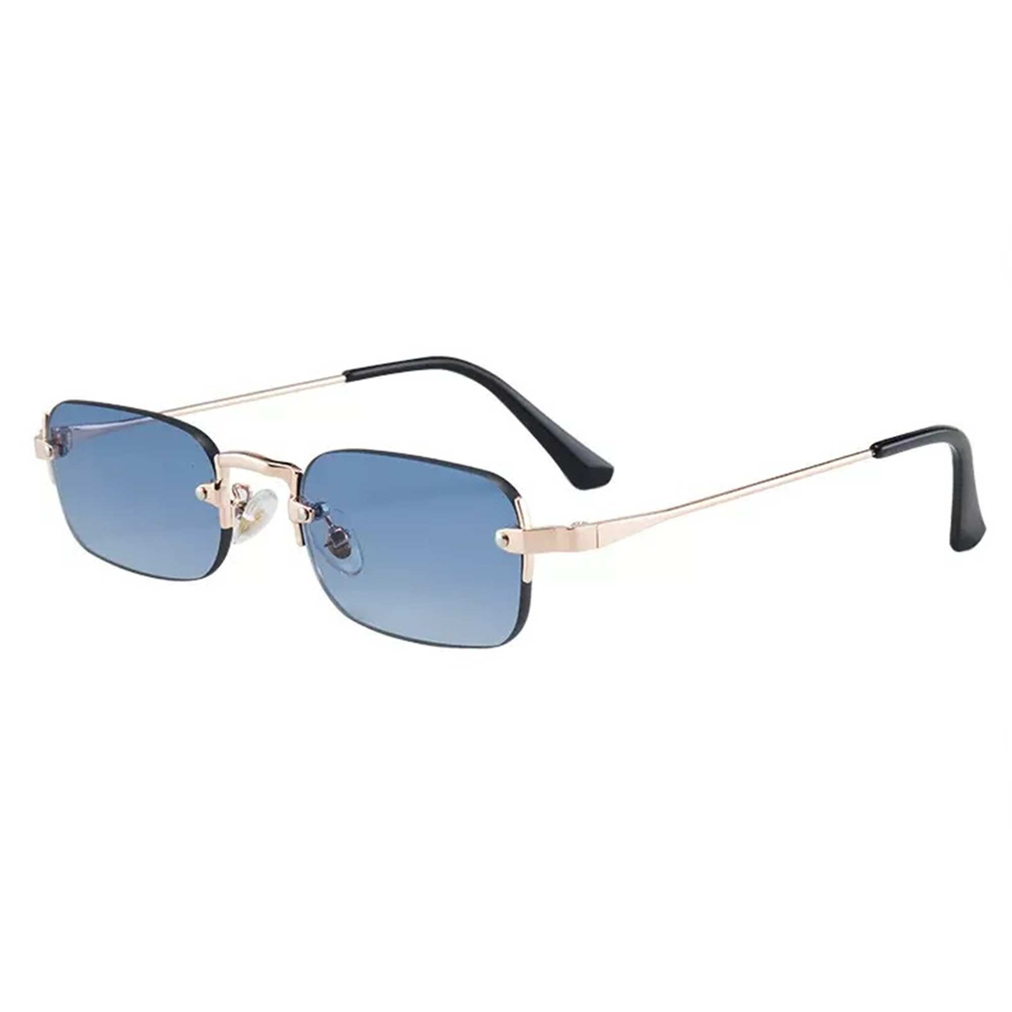 AUGEN Ultra-Light Rimless Rectangle Sunglasses for Men & Women | 24g Slim Metal Frame | UV400 Protective Eyewear (M259-C2)