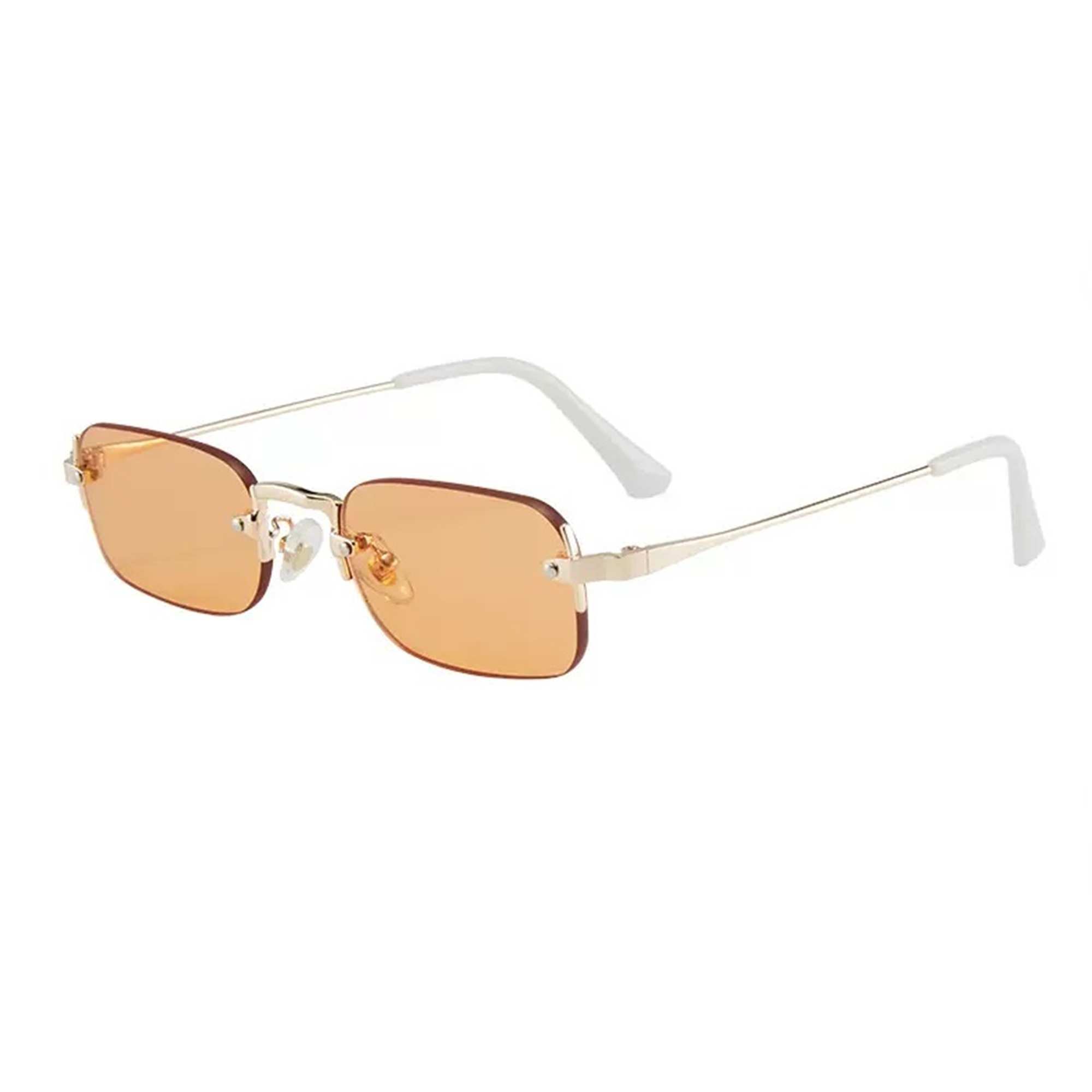 AUGEN Ultra-Light Rimless Rectangle Sunglasses for Men & Women | 24g Slim Metal Frame | UV400 Protective Eyewear (M259-C3)