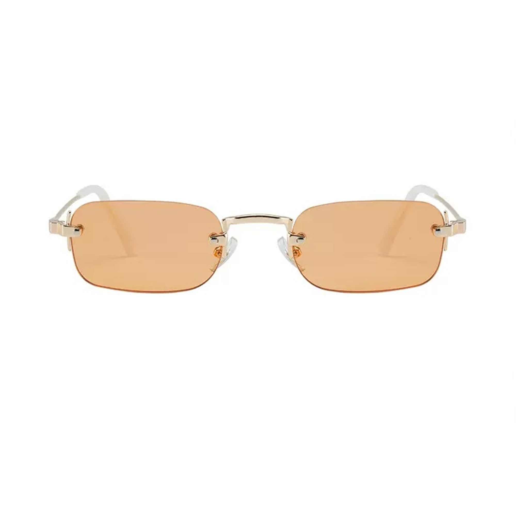 AUGEN Ultra-Light Rimless Rectangle Sunglasses for Men & Women | 24g Slim Metal Frame | UV400 Protective Eyewear (M259-C3)