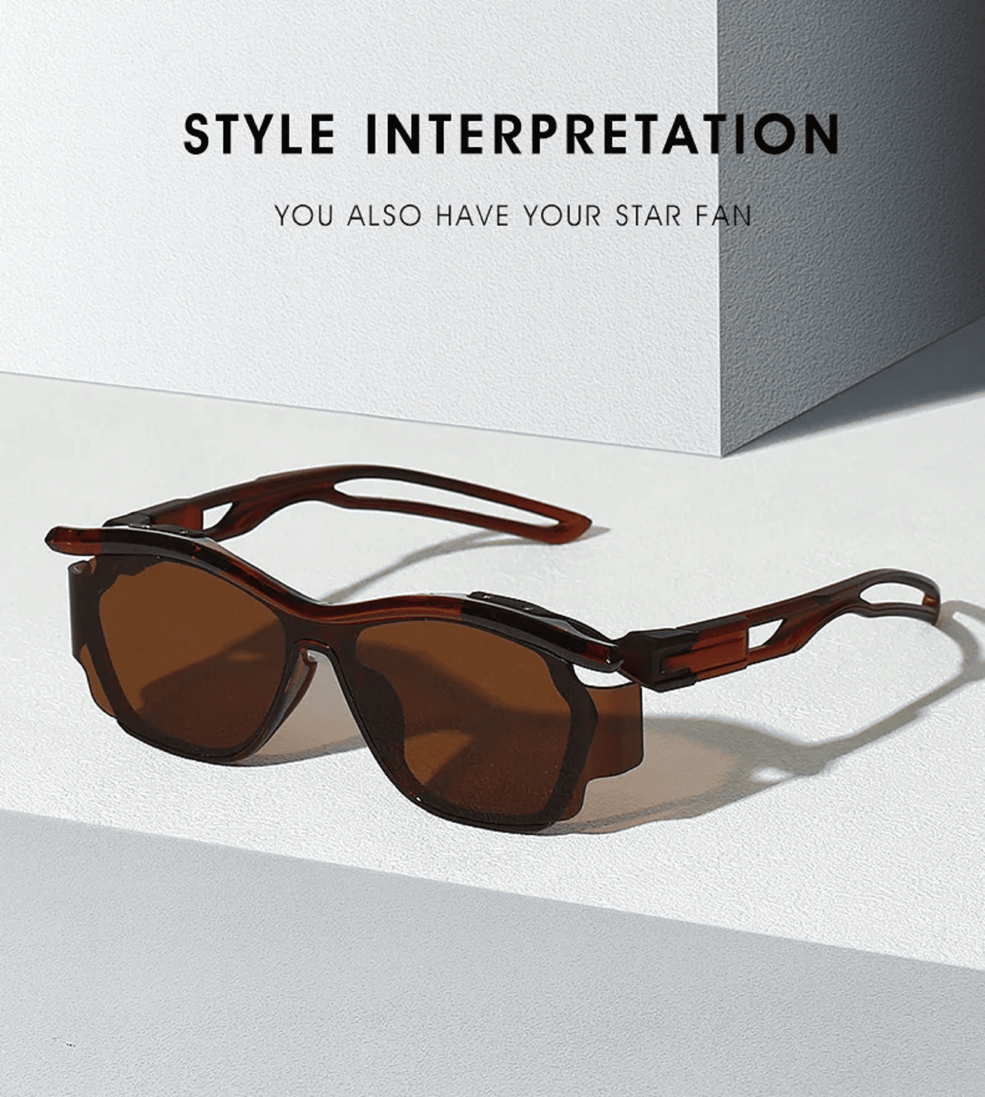 AUGEN Vintage Curved Lens Sports Sunglasses for Men & Women | Punk Designer Outdoor Popular Shades | Lightweight PC Frame, HD Lenses, Wraparound UV-Protective Eyewear for Cycling, Driving, Running & Travel (M276-C2)