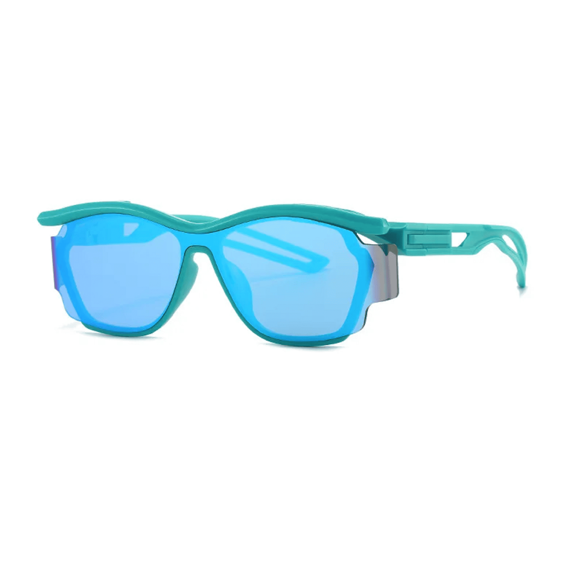 AUGEN Vintage Curved Lens Sports Sunglasses for Men & Women | Punk Designer Outdoor Popular Shades | Lightweight PC Frame, HD Lenses, Wraparound UV-Protective Eyewear for Cycling, Driving, Running & Travel (M276-C5)