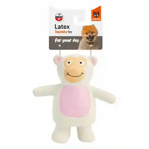 Barkbutler Fofos Latex Monkey Squeaky Toy for Dogs (Grey)