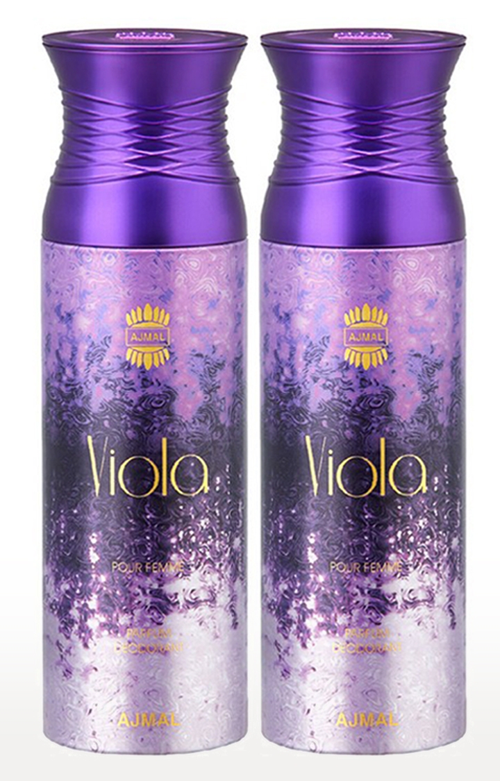Ajmal | Ajmal Viola & Viola Deodorants Spray Gift For Women (200 ml, Pack of 2)  0