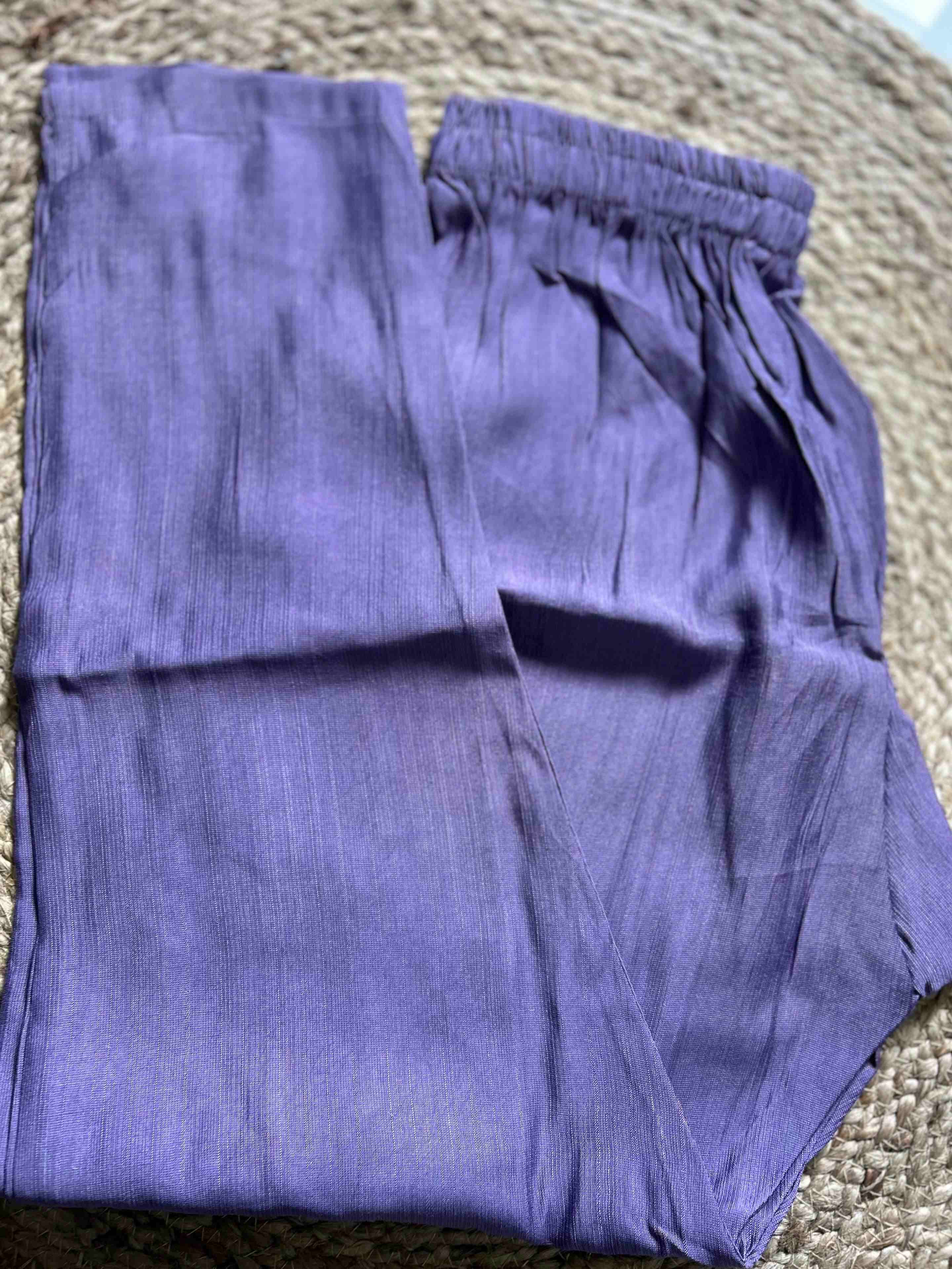 Lavender V neck beaded embroidery Kurta sets with silk dupatta