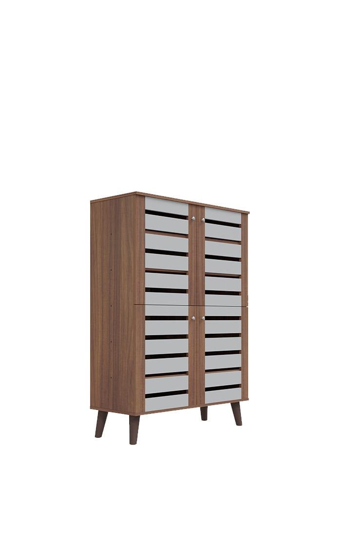 neudot Attic Vertico 4 Door Engineered Wood Shoerack | Footwear Organizer |12 Shelves |Shoe Stand |Slipper Sandals Stand | Wooden Shoe Rack for Home - (Finish Color -Frosty White, Knock Down)