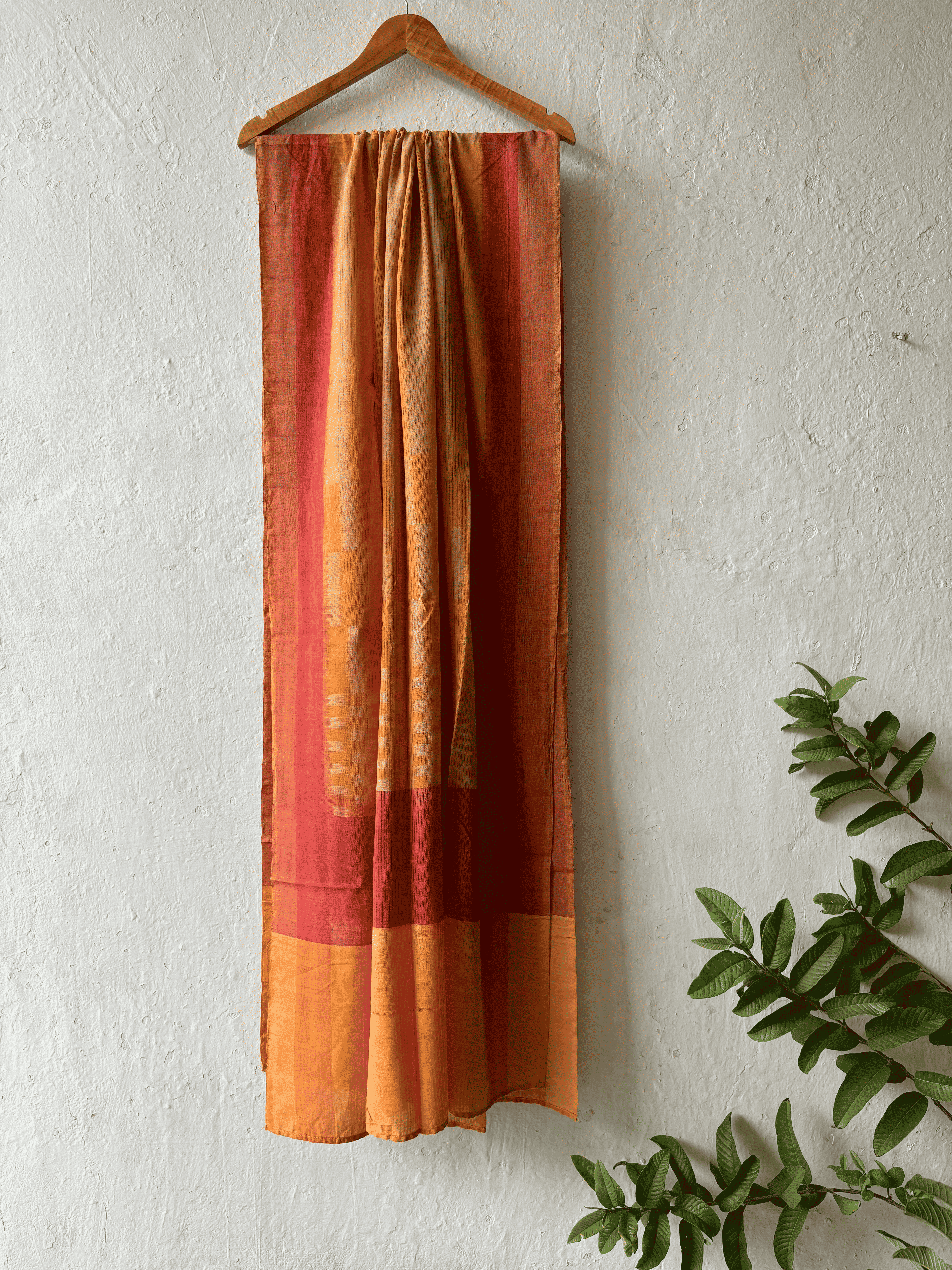 Cotton Ikat Stripe Ika Missing Weave Duppata
