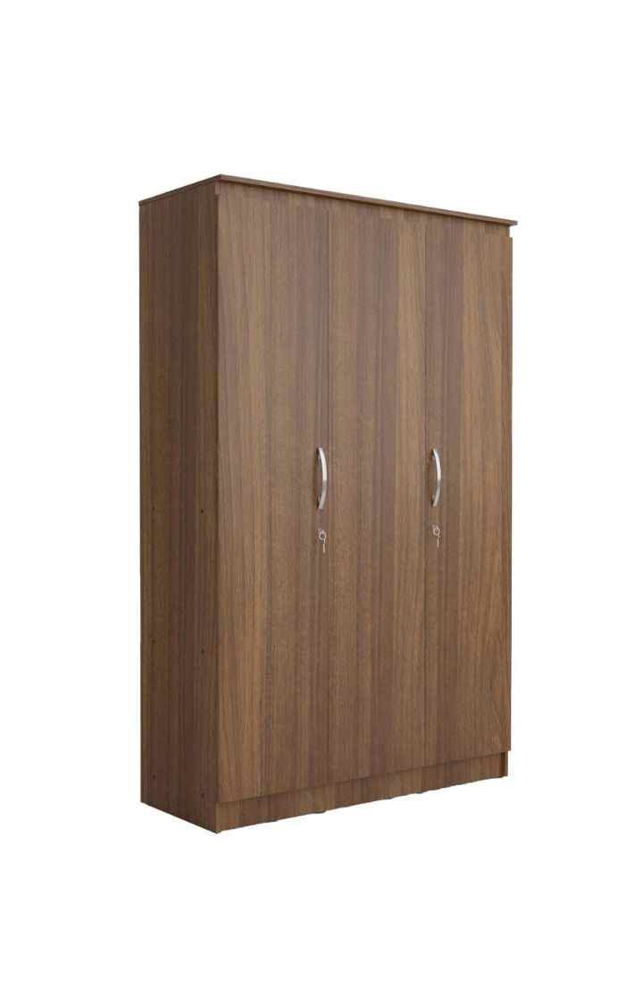 PICO Engineered Wood 3 Door Wardrobe with Out Mirror - Leon Teak
