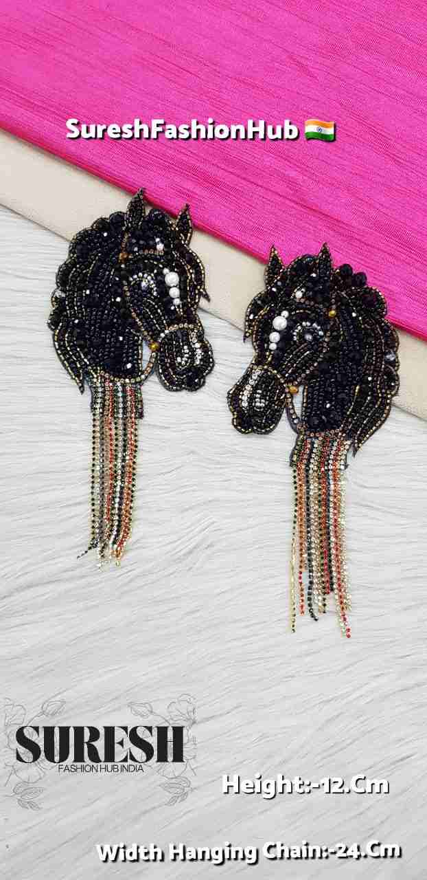 Right Facing Black Stallion Patch | E-906