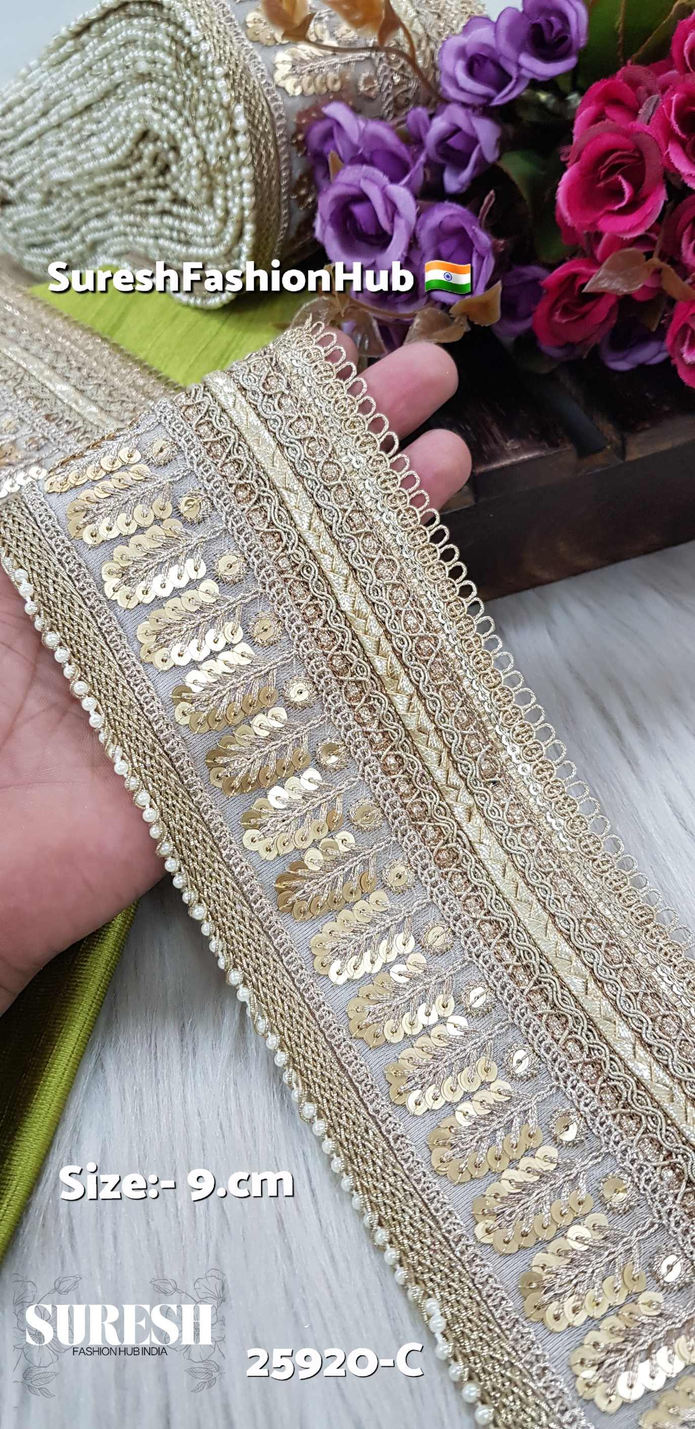 Pearl Royale Joint Embroidery Jhalar Lace – 25920-C