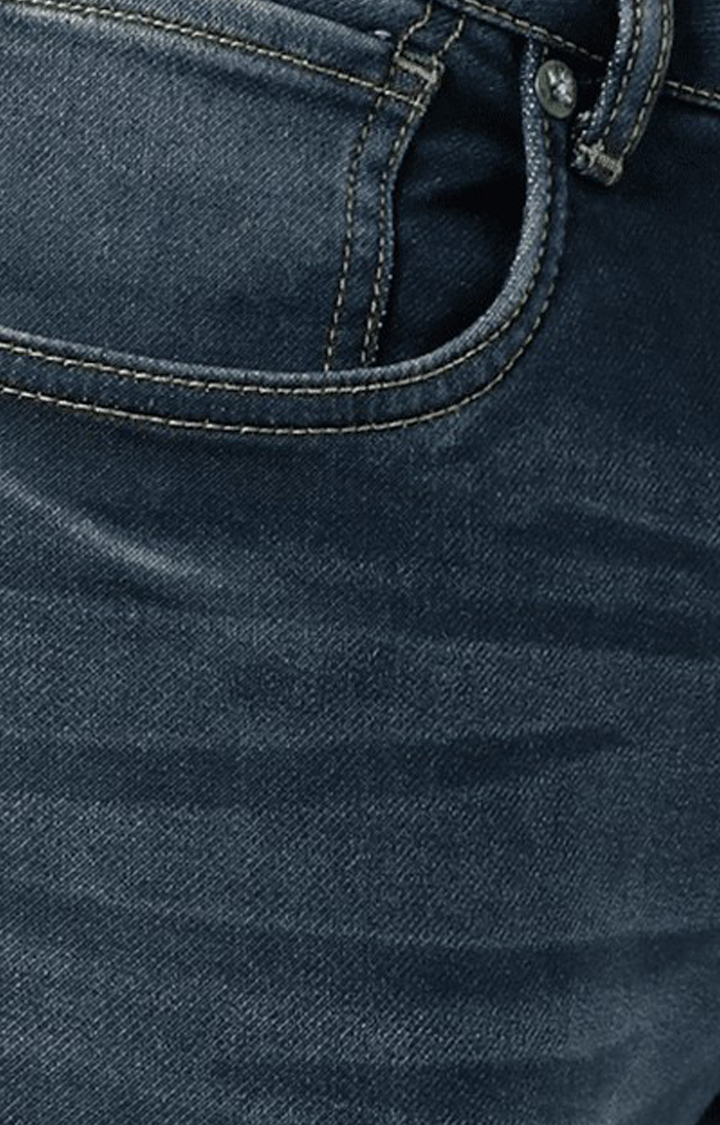 Men's Blue Blended Slim Jeans