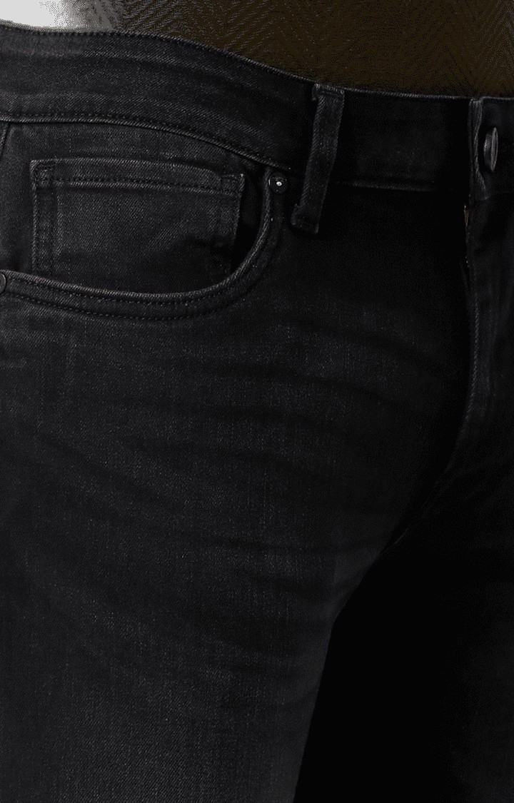 Voi Jeans | Men's Black Blended  Regular Jeans 4