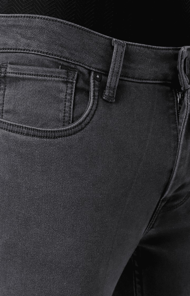 Men's Grey Blended  Regular Jeans