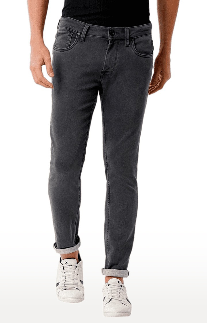 Men's Grey Blended  Regular Jeans