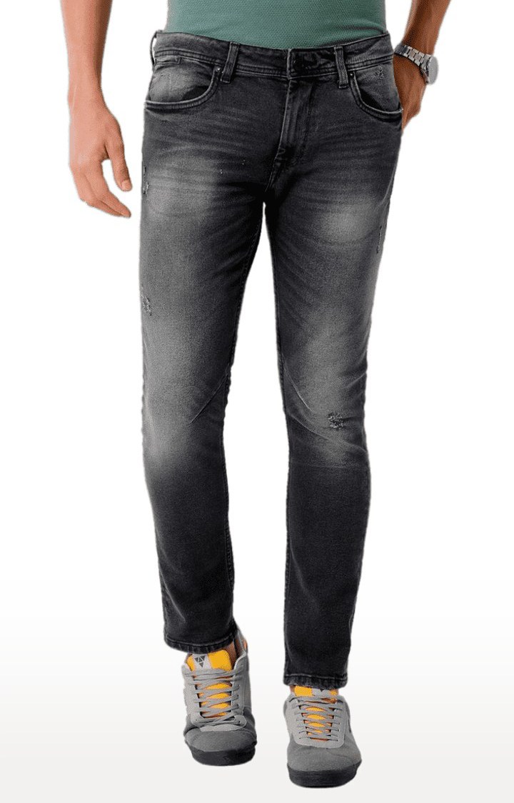 Men's Grey Blended  Regular Jeans