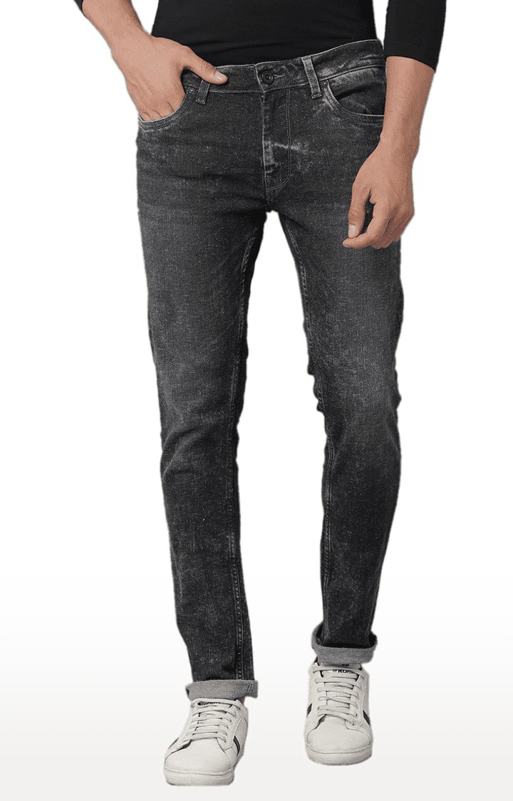 Men's Grey Denim  Regular Jeans