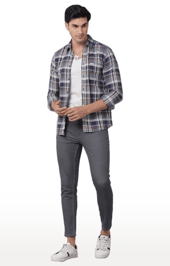 Men's Grey Denim Skinny Jeans