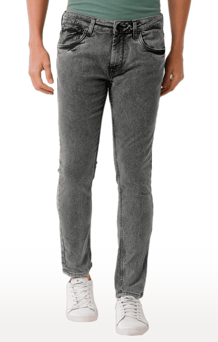 Men's Grey Blended Skinny Jeans