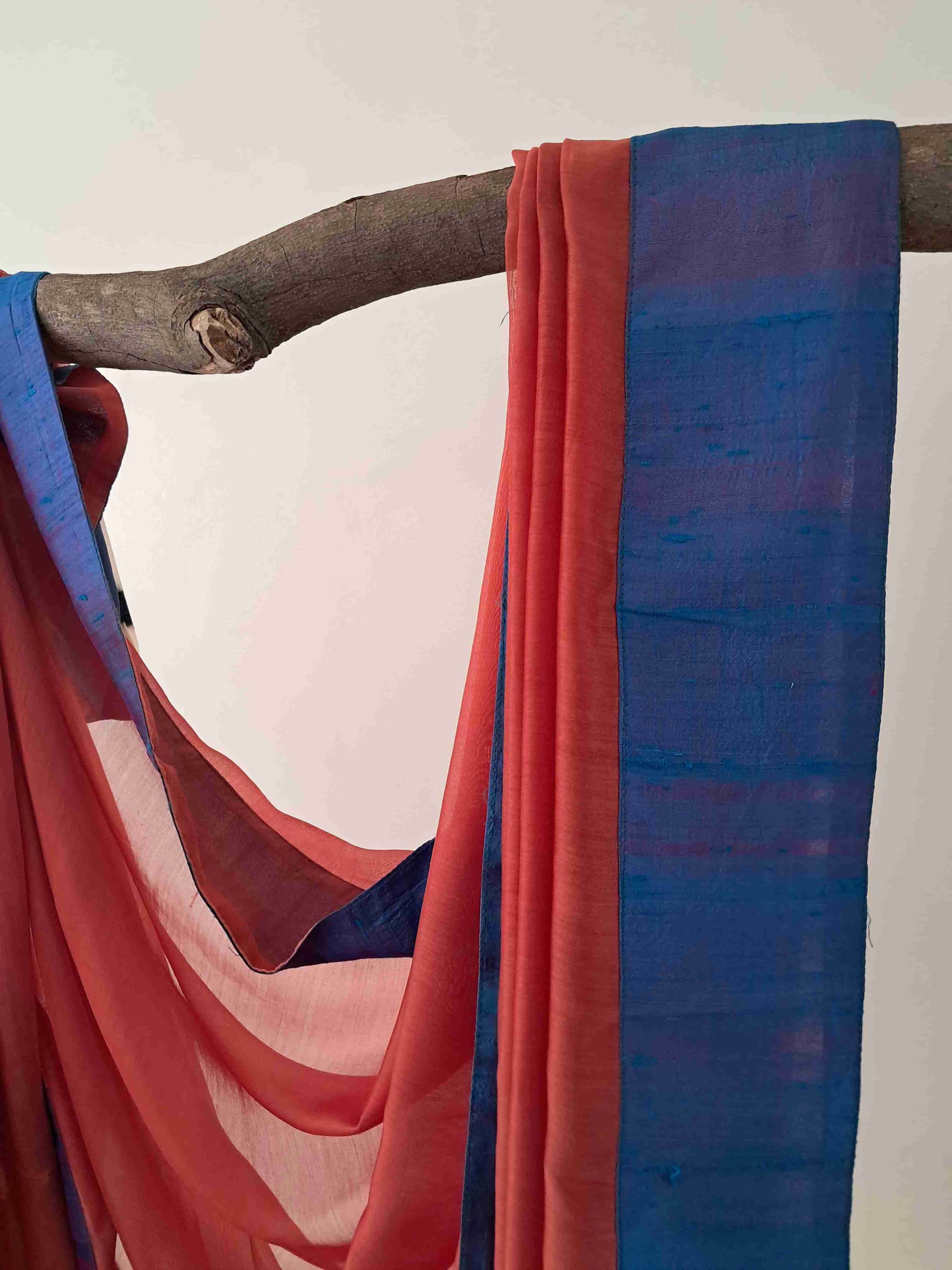 Ikat Cotton And Chanderi Silk Saree