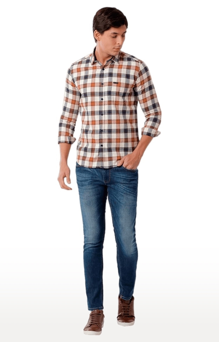 Voi Jeans | Men's Multicolour Cotton Checkered Casual Shirt 1
