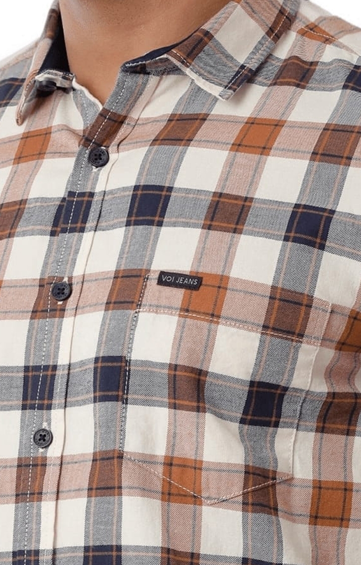 Voi Jeans | Men's Multicolour Cotton Checkered Casual Shirt 4