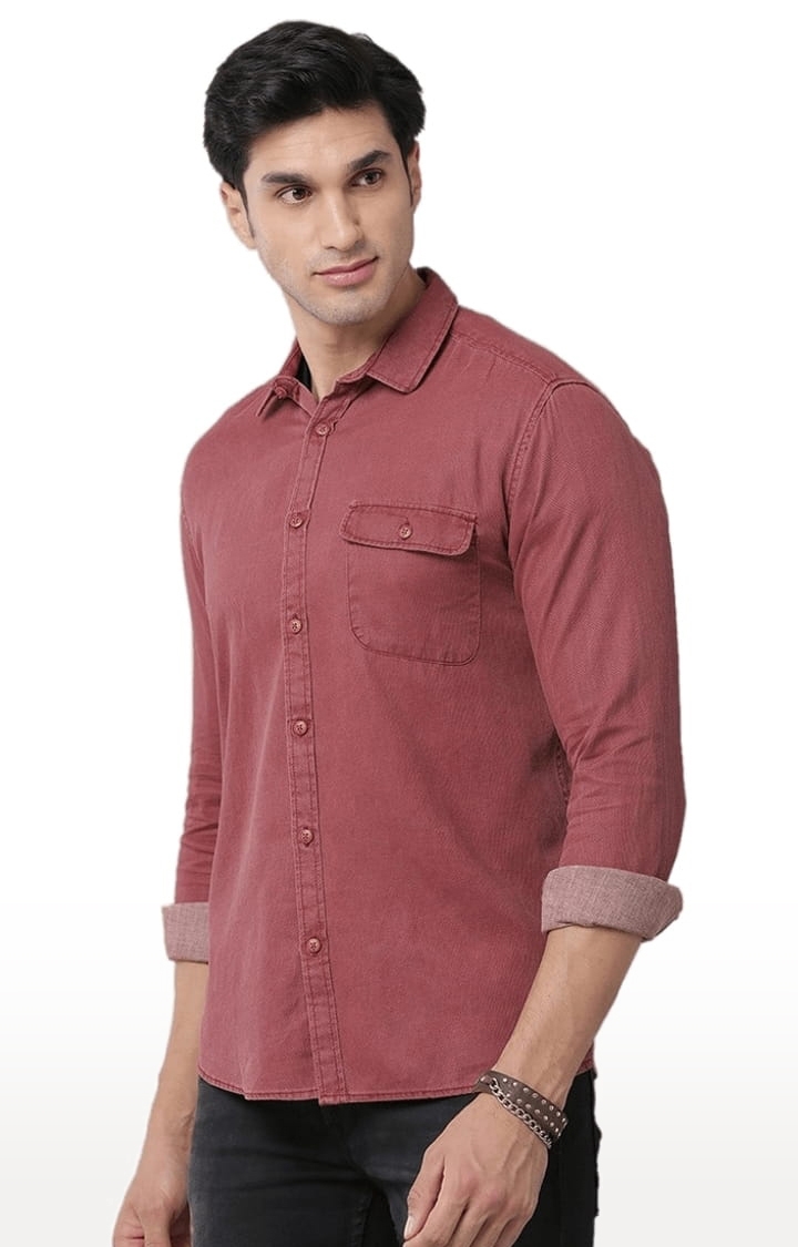 Voi Jeans | Men's Maroon Cotton Solid Casual Shirt 2