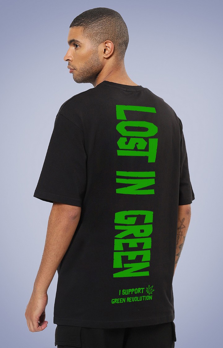Mad Over Print | Lost In Green Oversize Men's Tshirt