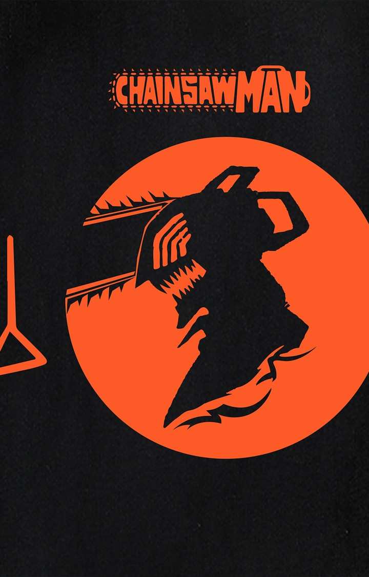 Anime Orange Chainsawman Oversize Men's Tshirt