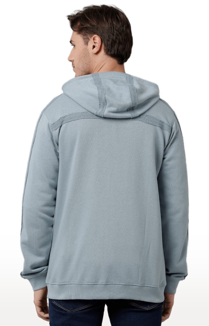 Men's Ashley Blue Fleece Solid hoodie