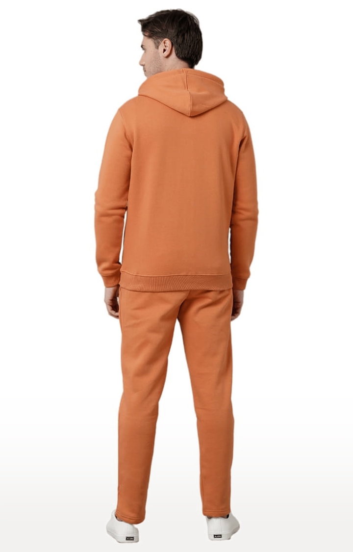 Voi Jeans | Men's Orange Fleece Solid hoodie 3