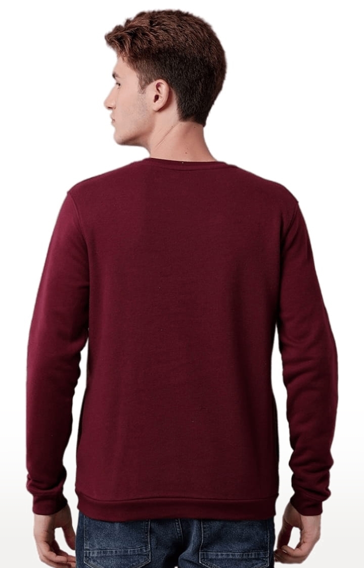 Voi Jeans | Men's Red Cotton Blend Solid SweatShirt 3