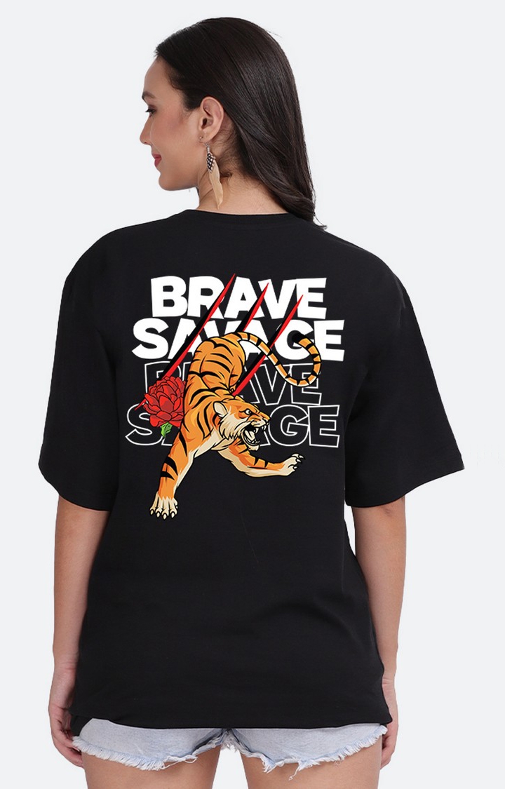 Mad Over Print | Brave Tiger Oversized Women's T-shirt