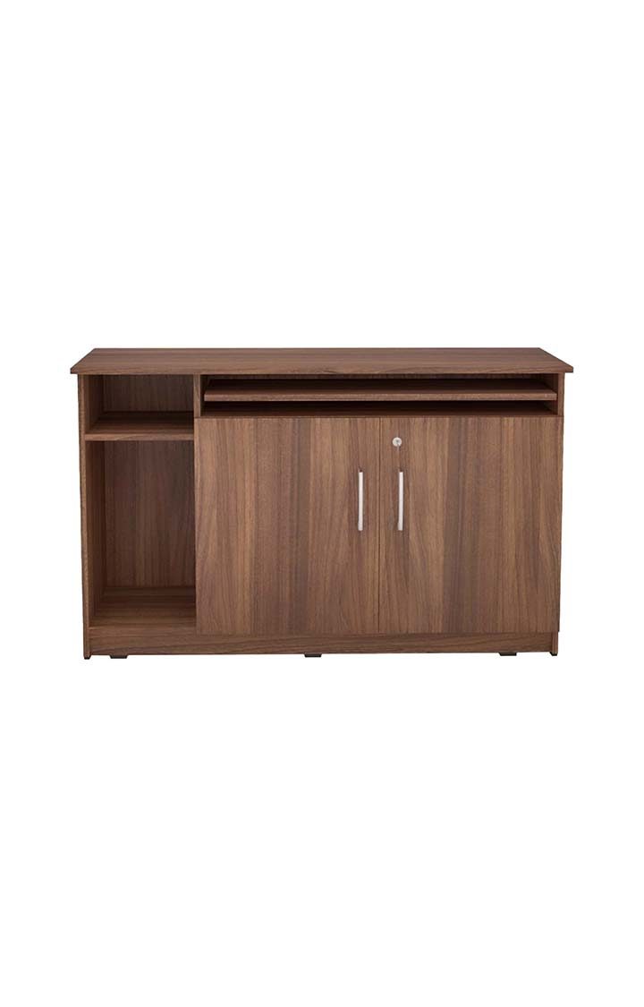 neudot Madison Executive Desk In Leon Teak Finish With File Cabinet And Pedestal