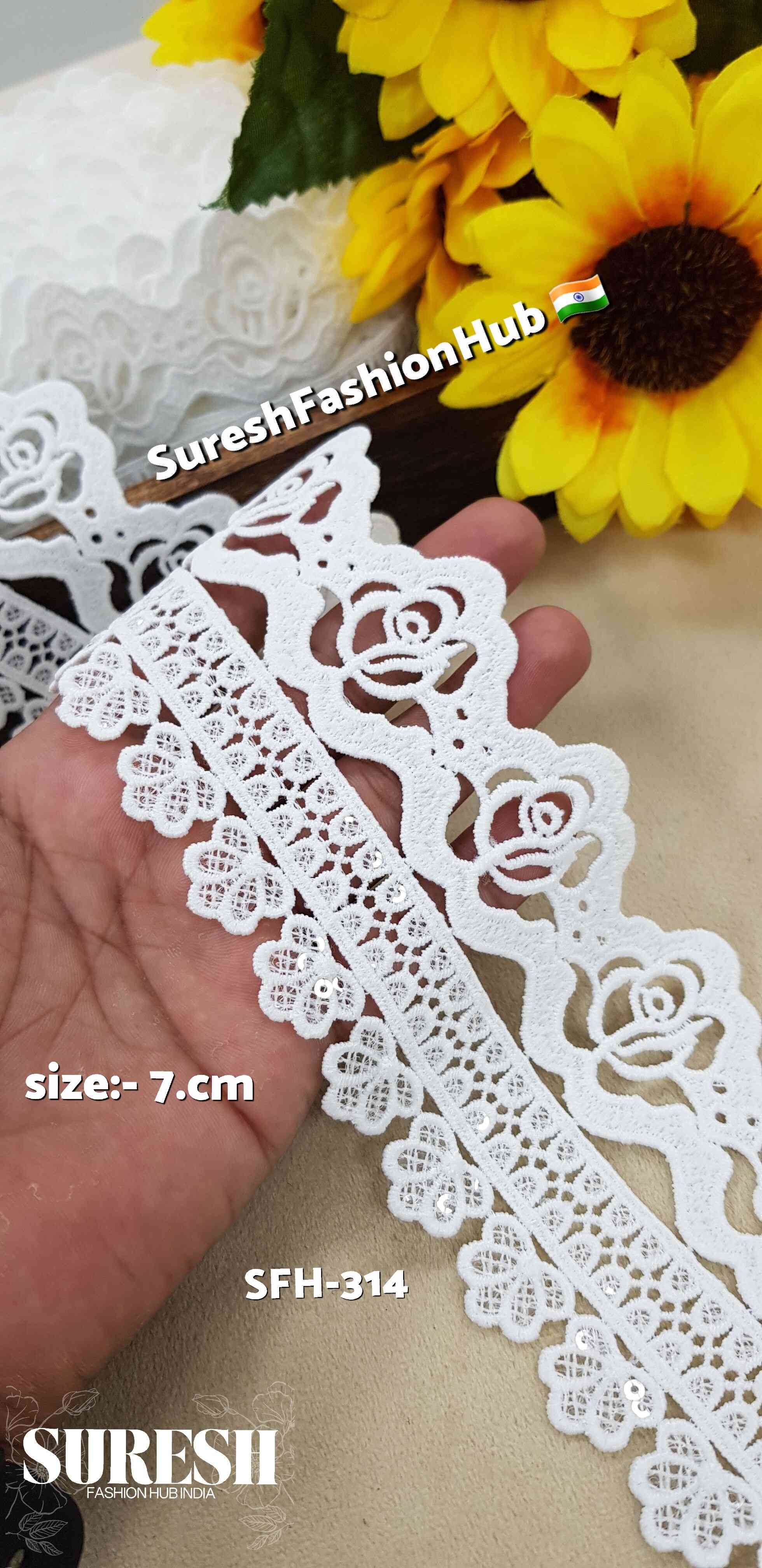 Cutwork GPO Lace with Transparent Sequins