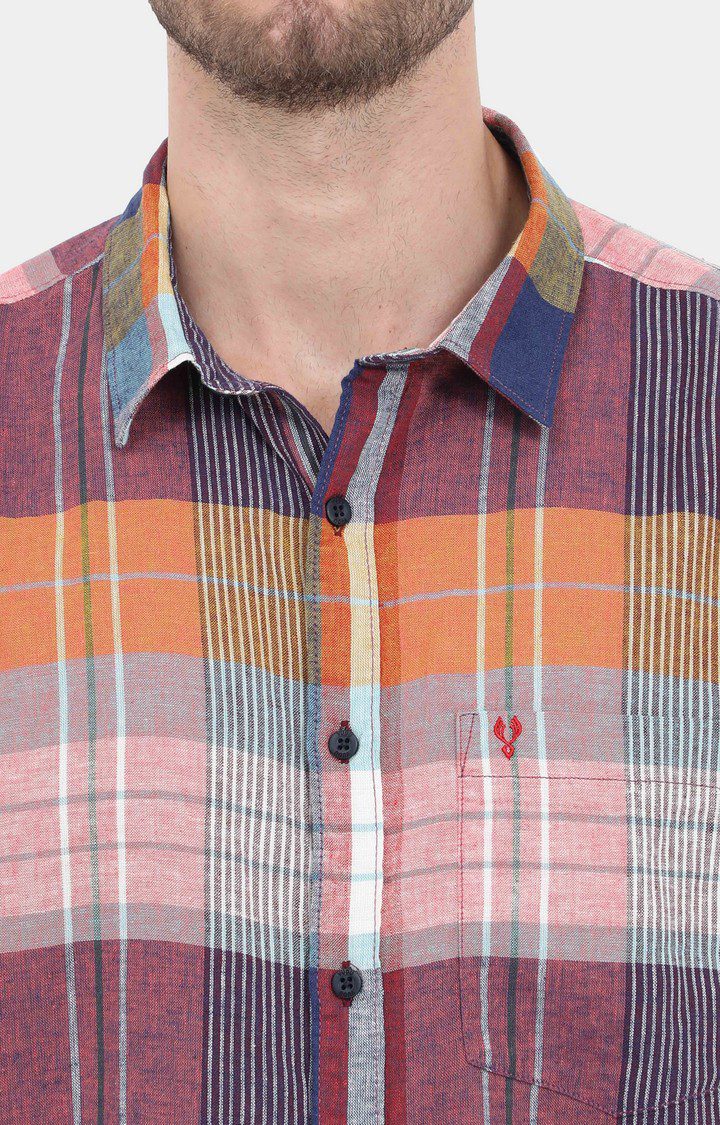 Men's Multicolour Checked Casual Shirt