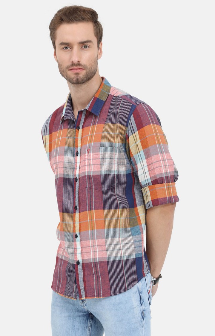 Men's Multicolour Checked Casual Shirt