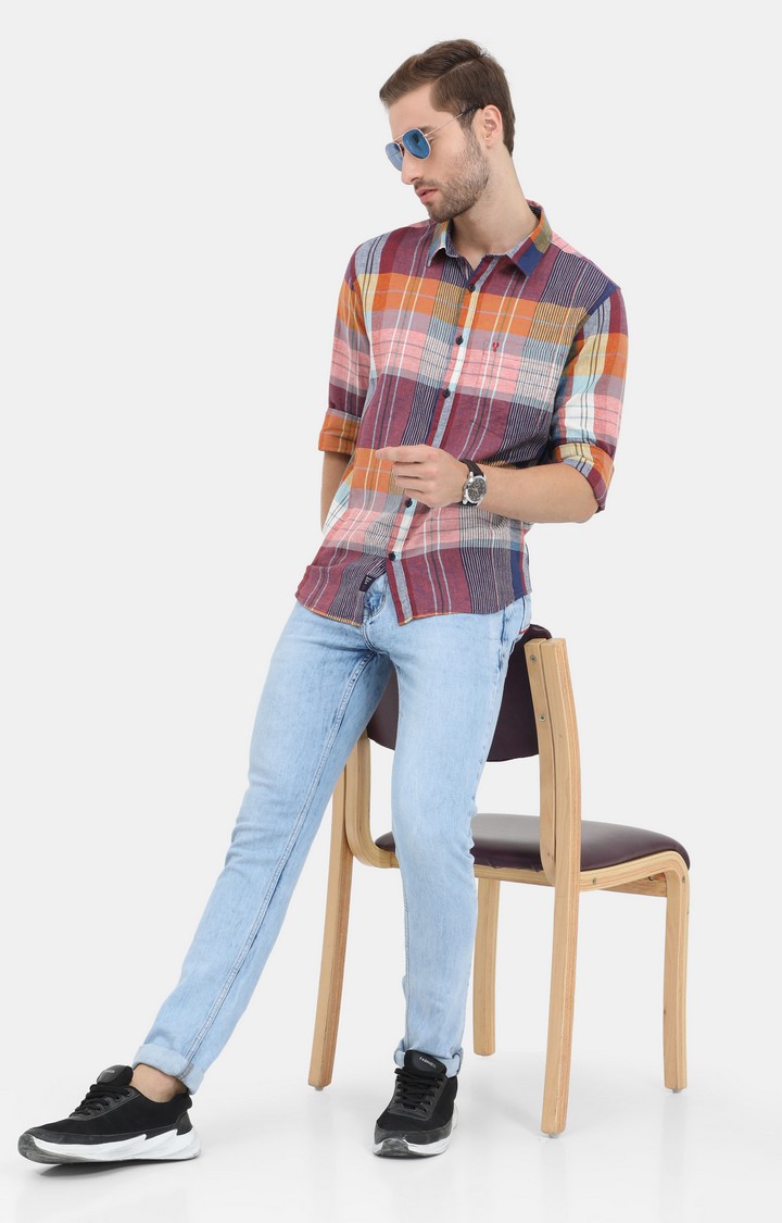 Men's Multicolour Checked Casual Shirt