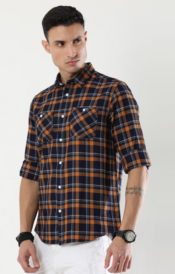 Men's Multicolour Checked Casual Shirt